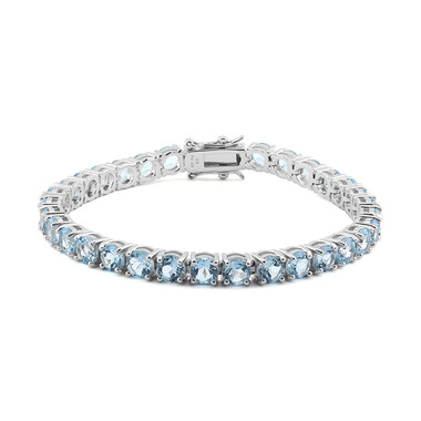 Himmelblauer Topas-Silberarmband