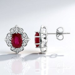 Orecchini in argento con Rubino Bemainty