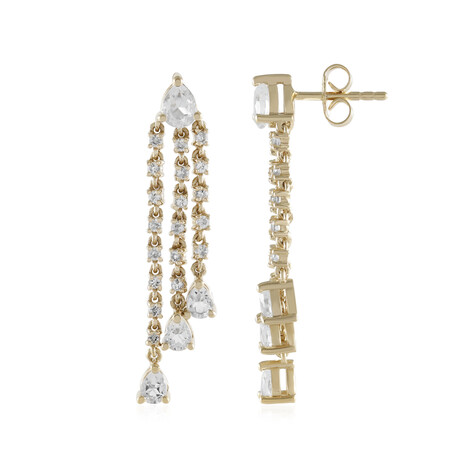 Boucles d'oreilles en argent et Topaze blanche