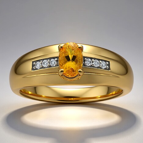 Anello in oro con Berillo Dorato