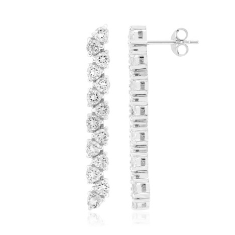 Orecchini in argento con Topazio Bianco