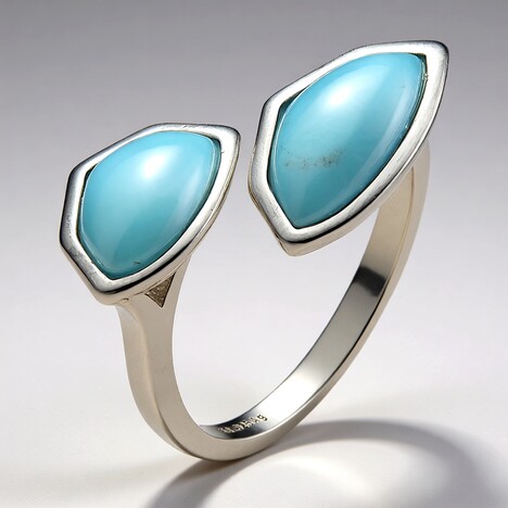 Bague en argent et Larimar