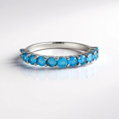 Anello in argento con Apatite Blu Neon