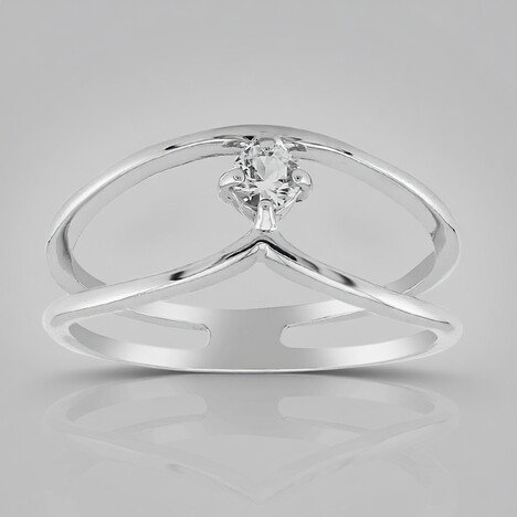 Anello in argento con Topazio Bianco