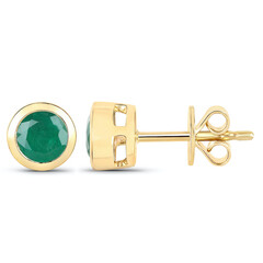 14K Zambian Emerald Gold Earrings