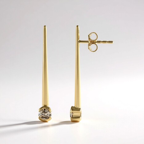 Orecchini in oro con Diamante Champagne I2 (de Melo Gold)