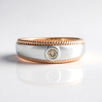 Anello in argento con Diamante Champagne I2