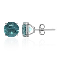 Caribbean Teal Fluorite Silver Earrings