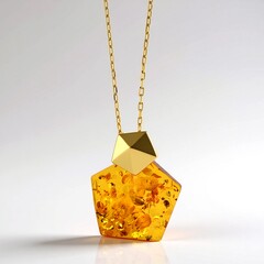 Collana in argento con Ambra Baltica Cognac