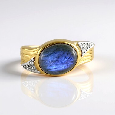 Anillo en plata con Labradorita