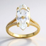 Anello in argento con Topazio Bianco