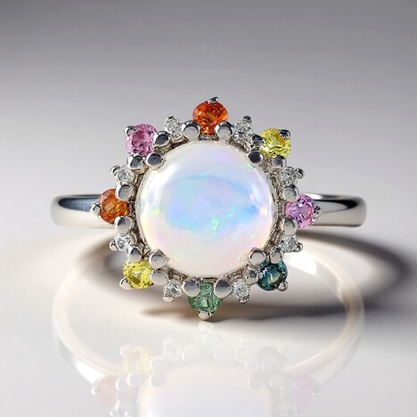 Bague en argent et Opale Welo
