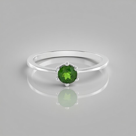 Anello in argento con Diopside Russo