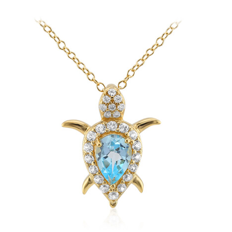 Collar en plata con Topacio azul cielo