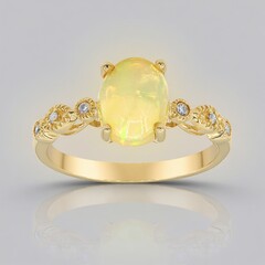 Anello in oro con Opale Australiano