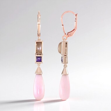 Pink Opal Silver Earrings (KM by Juwelo)