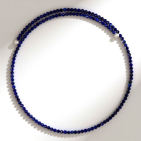 Collana rigida in acciaio con Lapislazzuli (Riya)