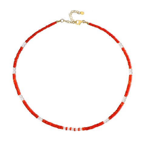 Collana in argento con Opale Arancione d'Etiopia (Riya)