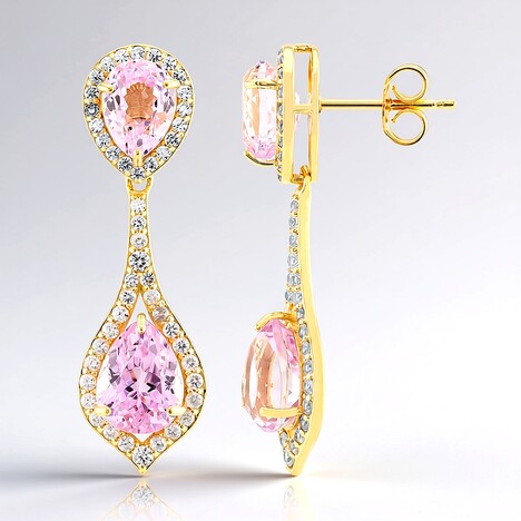 Boucles d'oreilles en argent et Kunzite