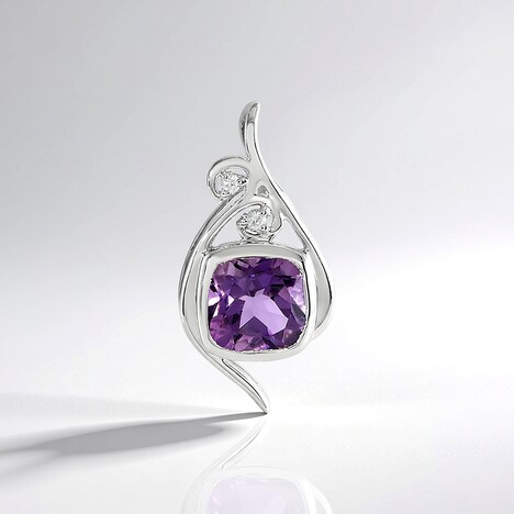 Ciondolo in argento con Ametista Rose de France