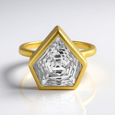 Anello in argento con Quarzo Bianco (MONOSONO COLLECTION)