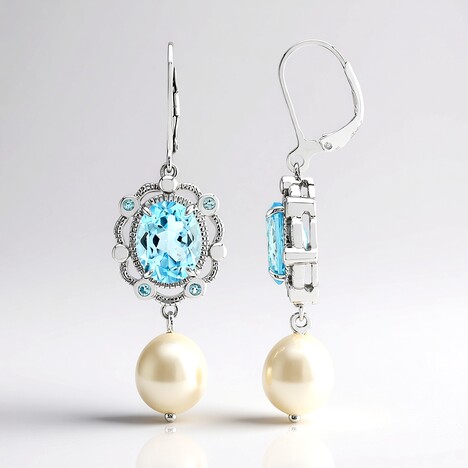 Orecchini in argento con Perla d'Acqua Dolce Bianca (TPC)