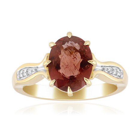 Anillo en oro con Apatita roja