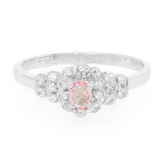 Pinkfarbener Saphir-Silberring