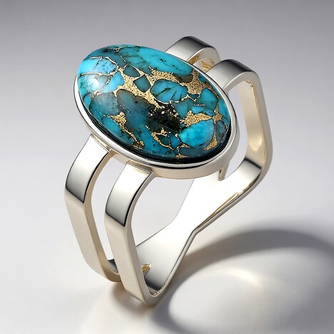 Anello in argento con Mosaico turchese
