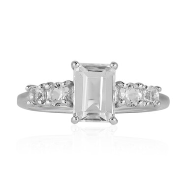 Anello in argento con Topazio Bianco