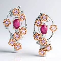 Orecchini in argento con Rubellite (Gems en Vogue)
