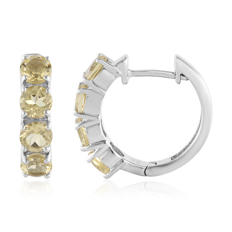 Gelber Beryll-Silberohrringe