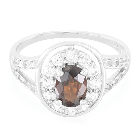Schokoladen-Zirkon-Silberring