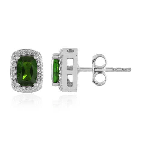 Orecchini in argento con Diopside Russo