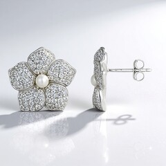 Orecchini in argento con Perla d'Acqua Dolce Bianca (Adela Silber)