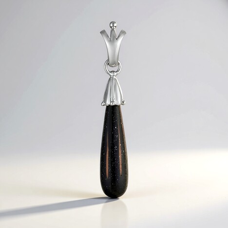 Pendentif en argent et Obsidienne dorée (Bali Barong)
