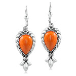 Orecchini in argento con Conchiglia di Ostrica Spinosa Arancione (Desert Chic)