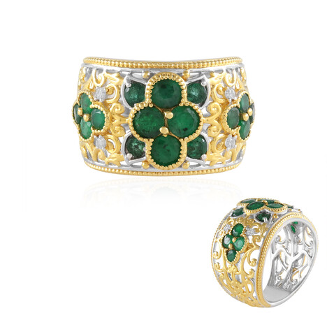 Sambia-Smaragd-Silberring (Gems en Vogue)