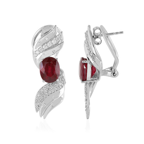 Madagaskar-Rubin-Silberohrringe (de Melo Essence)