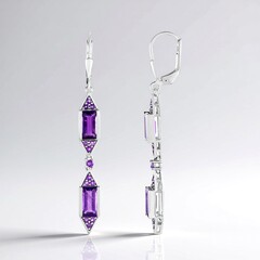 Orecchini in argento con Ametista (KM by Juwelo)