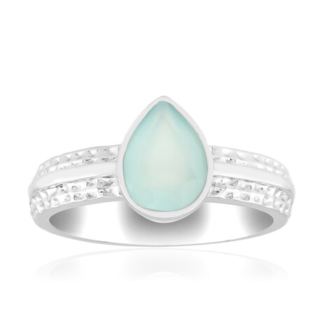 Zilveren ring met een Aqua Chalcedoon