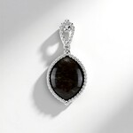 Ciondolo in argento con Legno Fossile (dagen)