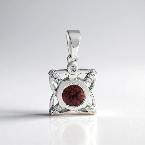 Ciondolo in argento con Zircone Rosa