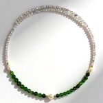 Collana rigida in acciaio con Perla d'Acqua Dolce Bianca (Riya)