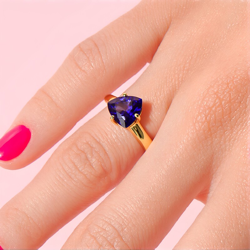 9K Unheated Tanzanite Gold Ring