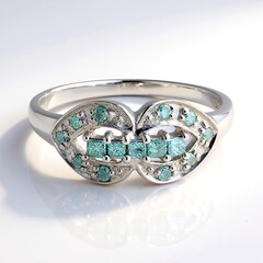 Anello placcato in platino con Diamante Fancy