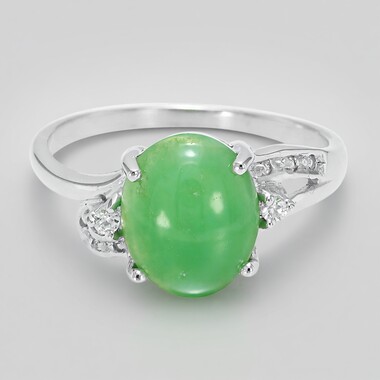 Anillo en plata con Crisoprasa imperial