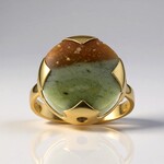 Anello in argento con Legno Fossile (Bali Barong)