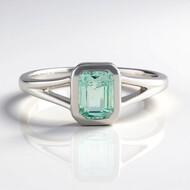 Paraiba Color Emerald Silver Ring