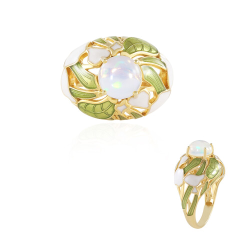 Welo Opal Silver Ring (Adela Silber)